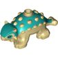Animal, Dinosaur, Ankylosaurus, Baby with Tan Spikes and Legs, Dark Turquoise Eyes Print