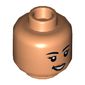 Minifig Head Sammy, Eyelashes, Dark Orange Lips, Open Mouth Smile / Scared Print