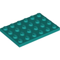 LEGO part 3032 Plate 4 x 6 in Bright Bluish Green/ Dark Turquoise