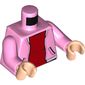 Torso Jacket with Pockets, Open over Red Undershirt Print, Bright Pink Arms, Light Nougat Hands