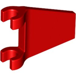 LEGO part 80324 Flag 2 x 2 Trapezoid with 2 Clips [Thick Open O Clips] in Bright Red/ Red
