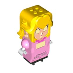 LEGO part 80731 Hub, Princess Peach with 4 Top Studs and LCD Screens for Eyes and Chest in Light Purple/ Bright Pink