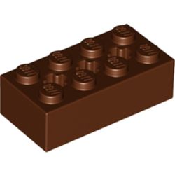 LEGO part 39789 Brick Special 2 x 4 with 3 Axle Holes in Reddish Brown