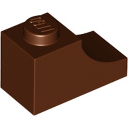 LEGO part 78666 Brick Curved 2 x 1 with Inverted Cutout in Reddish Brown