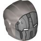 Helmet with Armor Plates and Ear Protectors with White Eyes, Dark Bluish Gray Worn Patches Print
