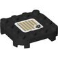Plate Round Corners 4 x 4 x 2/3 Circle with Reduced Knobs and Spiked Ram and Barcode Print (Sticker)