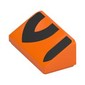 Slope 30° 1 x 2 x 2/3 with Black Tiger Stripes Print