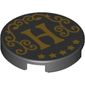 Tile Round 2 x 2 with Gold H, 5 Stars print