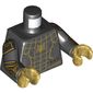 Torso Armor, Silver Lines, Gold Webbing Print, Black Arms with Gold Webbing Print, Pearl Gold Hands