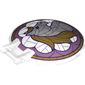 Dish 6 x 6 Inverted - No Studs with Handle with Stained Glass White Horse, Bright Light Orange Mane, Lavender Border print