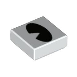 LEGO part 3070bpr0271 Tile 1 x 1 with Black Oval/Eye print in White