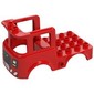 Duplo Truck Body, with Fire Logo, Headlights, Grille, and Red and White Fender Print