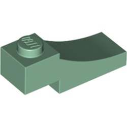 LEGO part 70681 Brick Curved 3 x 1 with 2/3 Inverted Cutout in Sand Green