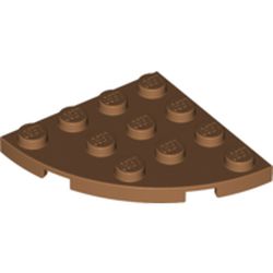 LEGO part 30565 Plate Round Corner 4 x 4 in Medium Nougat