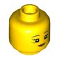 Minifig Head Raccoon Costume Fan, Light Bluish Gray Eyebrows, Open Mouth Smile / Closed Mouth Smile Print