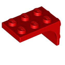 LEGO part 69906 Bracket 2 x 3 - 2 x 2, Curved Sides in Bright Red/ Red