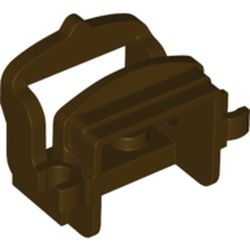 LEGO part 18306 Animal / Creature Accessory, Saddle [Two Open O Clips] in Dark Brown