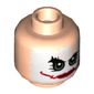 Minifig Head Joker, White Face Paint with Green Eyes, Red Scars, Open / Closed Mouth Print