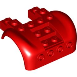 LEGO part 80481 Vehicle Body, Wheel Arch / Mudguard 6 x 6 x 2 Curved Fenders [Plain] in Bright Red/ Red