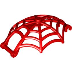 LEGO part 80487 Insect Accessory, Spider Web, Dome Shaped with Bar, Clips in Bright Red/ Red