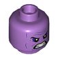 Minifig Head Thanos, Dark Purple Eye Shadows and Cheek Lines, Angry, Clenched Teeth Print