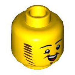 LEGO part MINI HEAD, NO. 3587 in Bright Yellow/ Yellow