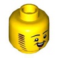 Minifig Head Troubadour, Reddish Brown Moustache, Sideburns, Goatee, Crooked Open Singing Mouth print