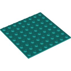 LEGO part 80319 Plate Special 8 x 8 with Adhesive Backside in Bright Bluish Green/ Dark Turquoise