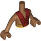 Minidoll Torso Boy with Bright Light Orange Waist, Red Straps Print