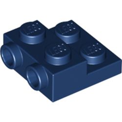 LEGO part 99206 Plate Special 2 x 2 x 0.667 with Two Studs On Side and Two Raised in Earth Blue/ Dark Blue