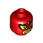 Minifig Head Scorpion Luchadora, Face Mask, Eyelashes, Peach Lips / Crossed Ties Print