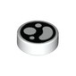 Tile Round 1 x 1 with Black Circle, White Shapes print