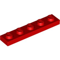 LEGO part 78329 Plate 1 x 5 in Bright Red/ Red