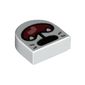 Tile 1 x 1 Half Circle with Animal Snout, Open Mouth, Tongue, Fangs print