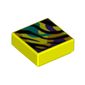 Tile 1 x 1 with Rainbow Colors, Black Stripes print