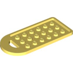 LEGO part 80390 Bag Tag with 3 x 6 Studs in Cool Yellow/ Bright Light Yellow