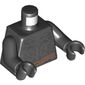 Torso Armor, Batman Logo, Dark Bluish Gray Lines Print, Black Arms and Hands