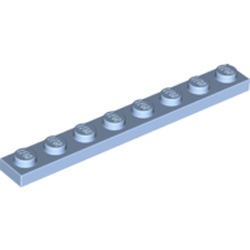LEGO part 3460 Plate 1 x 8 in Light Royal Blue/ Bright Light Blue
