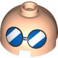 Brick Round 2 x 2 Dome Top, Hollow Stud with Blue Glasses print
