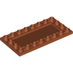 LEGO part 83496 Tile Special 4 x 8 Inverted in Dark Orange
