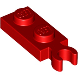 LEGO part 78256 Plate Special 1 x 2 with Clip Vertical on End in Bright Red/ Red