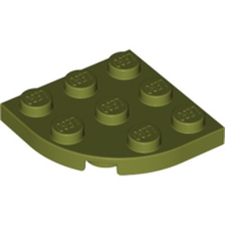 LEGO part 30357 Plate Round Corner 3 x 3 in Olive Green