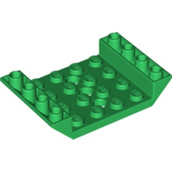 LEGO part 60219 Slope Inverted 45° 6 x 4 Double with 4 x 4 Cutout and 3 Holes in Dark Green/ Green