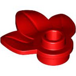 LEGO part 32607 Plant, Plate 1 x 1 Round with 3 Leaves in Bright Red/ Red