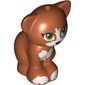 Animal, Cat, Sitting with Light Green Eyes, Dark Pink Nose and White Markings Print