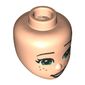 Minidoll Head with Green Eyes, Freckles, Crooked Smile Print