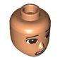 Minidoll Head Male Dark Brown Eyes, Open Mouth Scared print