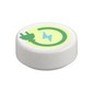 Tile Round 1 x 1 with Green Plug on Bright Green Background print