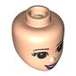 Minidoll Head Reddish Brown Eyes, Dark Pink Lips, Open Smile print