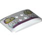 Slope Curved 6 x 4 x 2/3 Quad Curved with 2 x 2 Studs with Headlights, Sprinkles, Magenta Bumper print